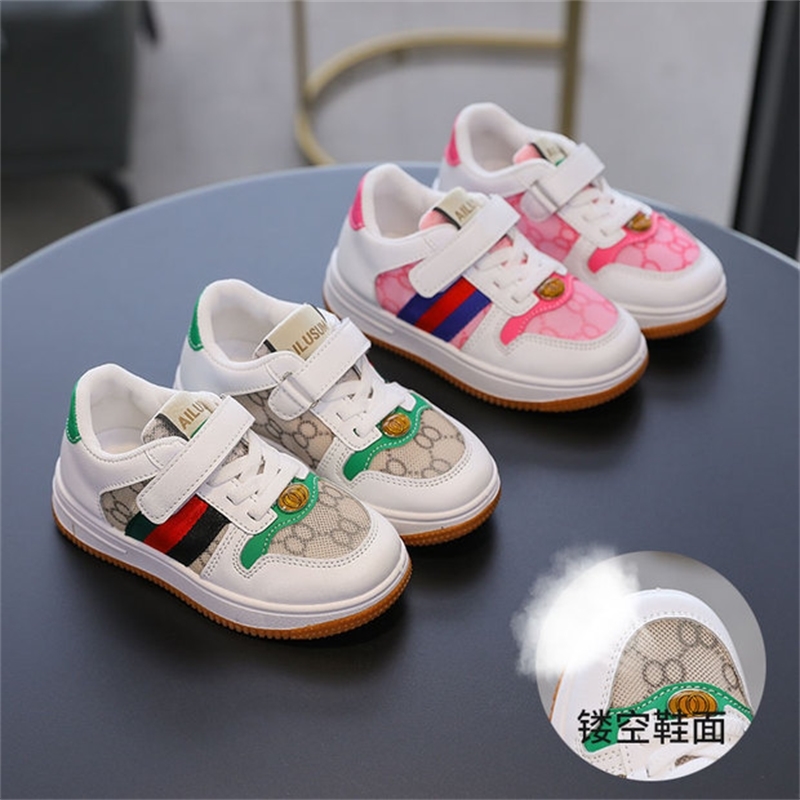 

girls' 2021 spring new mesh breathable children's fashion sports boys' casual running shoes, Black;red