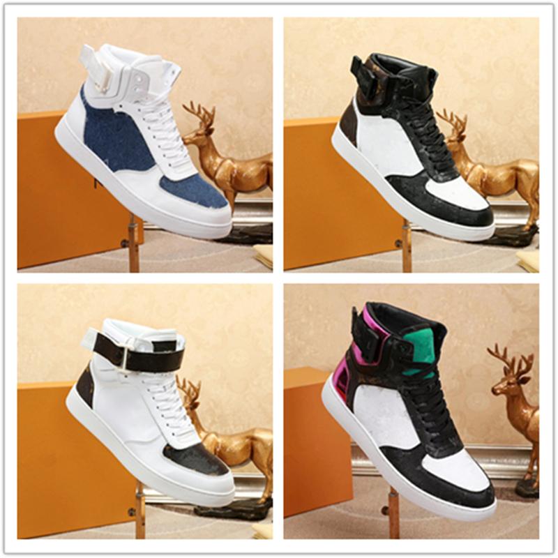 

high quality designer shoes louie Flowers leather RIVOLI SNEAKER trainer men sneakers dress shoes for fashion, 12#