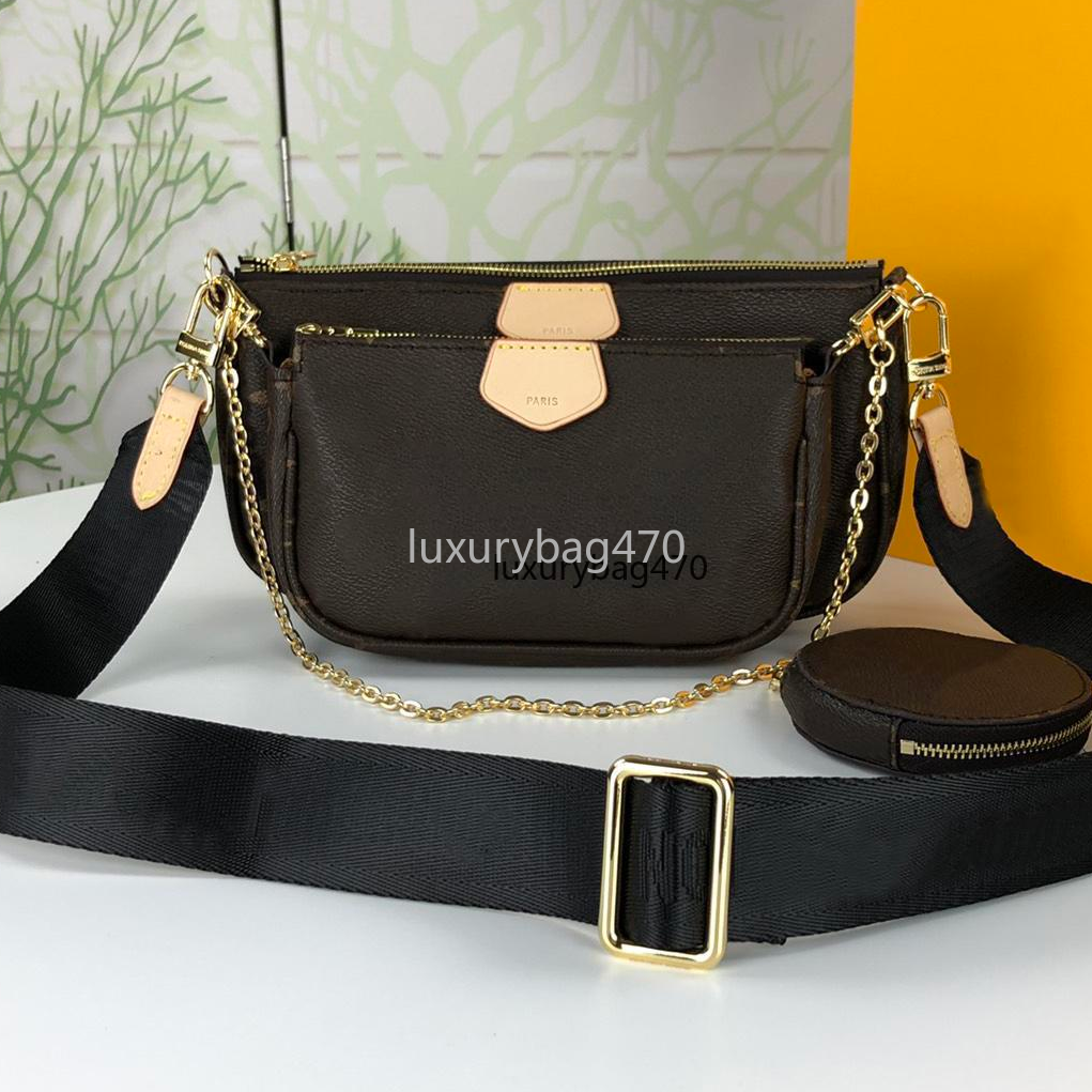 

Shoulder Bags Sacoche Womens Handbags Designer Crossbody MULTI POCHETTE MAHJONG BAG Luxury Leather Belt Pouches Messenger Coin Purses Handbag 00108100280, Old flower -pink belt