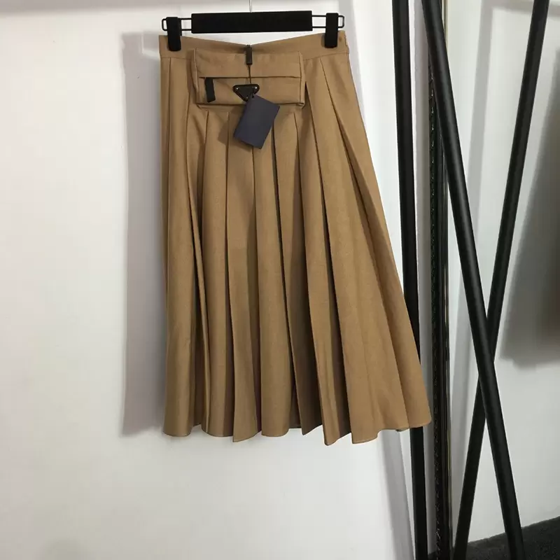 

College Style Women Skirts Fashion Triangle Badge Lady Dress High Waist Elegant Charm Girls Dress Clothing, Yellow