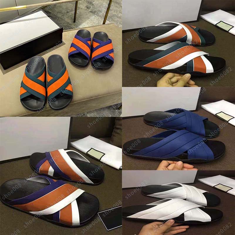 

Luxury flat sandal design designer embroidery black slippers shallow beach leisure indoor lace lock box full set of accessories 35-44 shoe008 1301