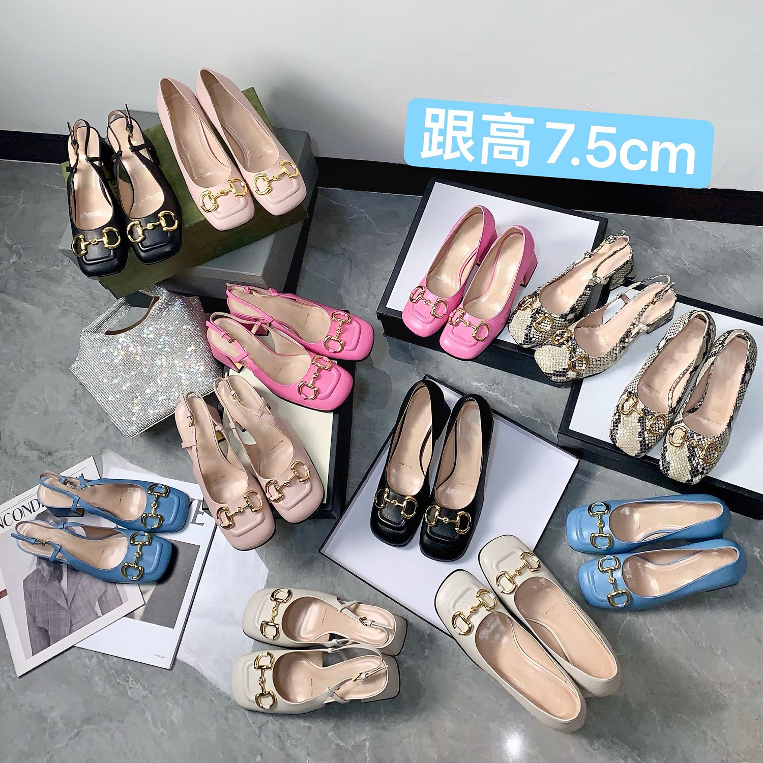 

Wild sandals 2021 new leather fashion black buckle women's shoes thick heel tie Baotou sexy high heels banquet wedding gclogo customization., Pink sandals