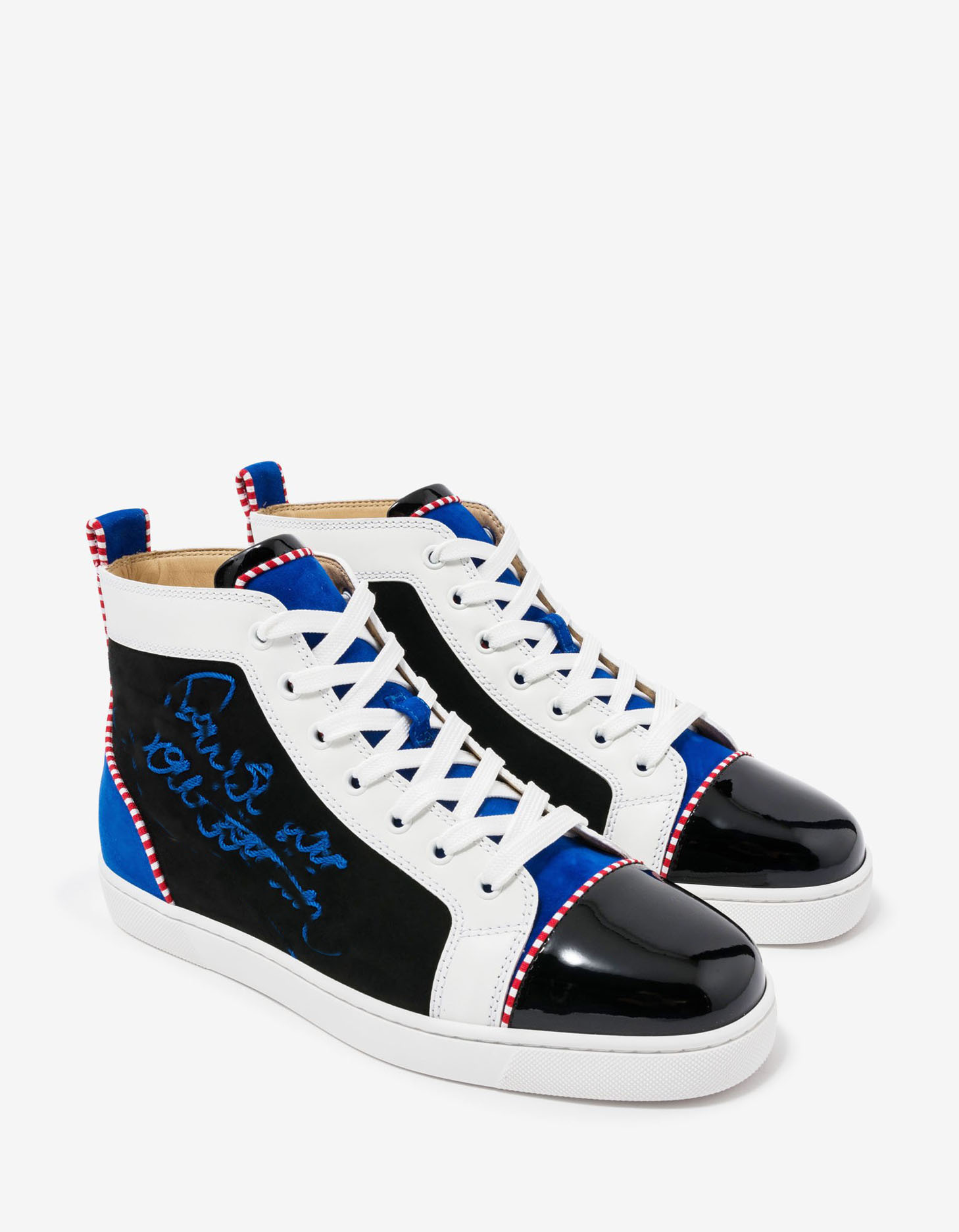 

Luxury Designs paris casual shoes Red bottom sneakers mens high tops Navy suede flats strass brand spiked rubber red-soles men's walking party dress trainers
