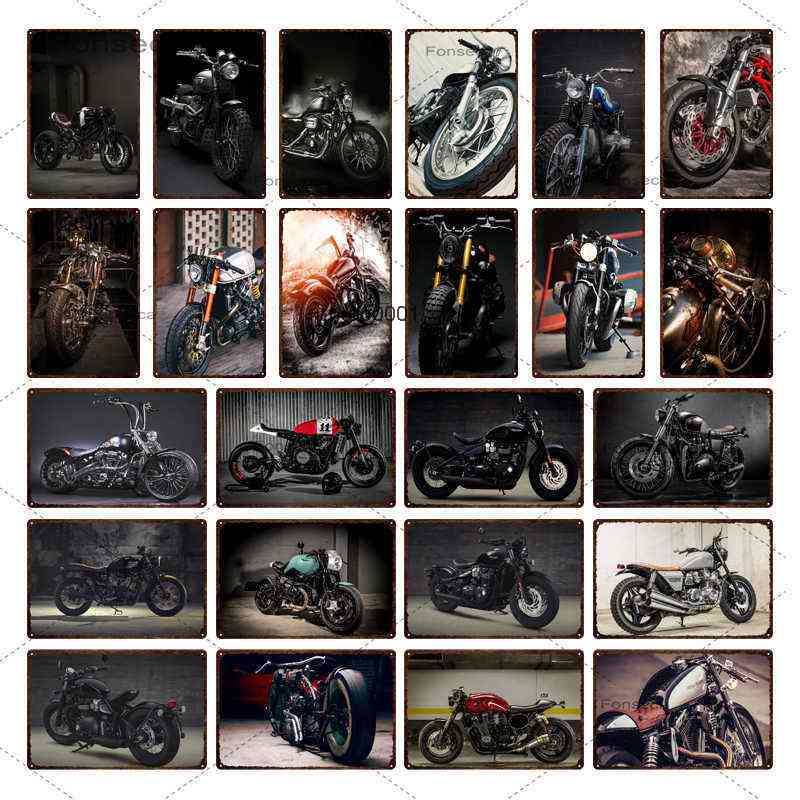 

Racing Motorcycle Tin Sign Wall Metal Poster Plaque Living Room Home Decorationa