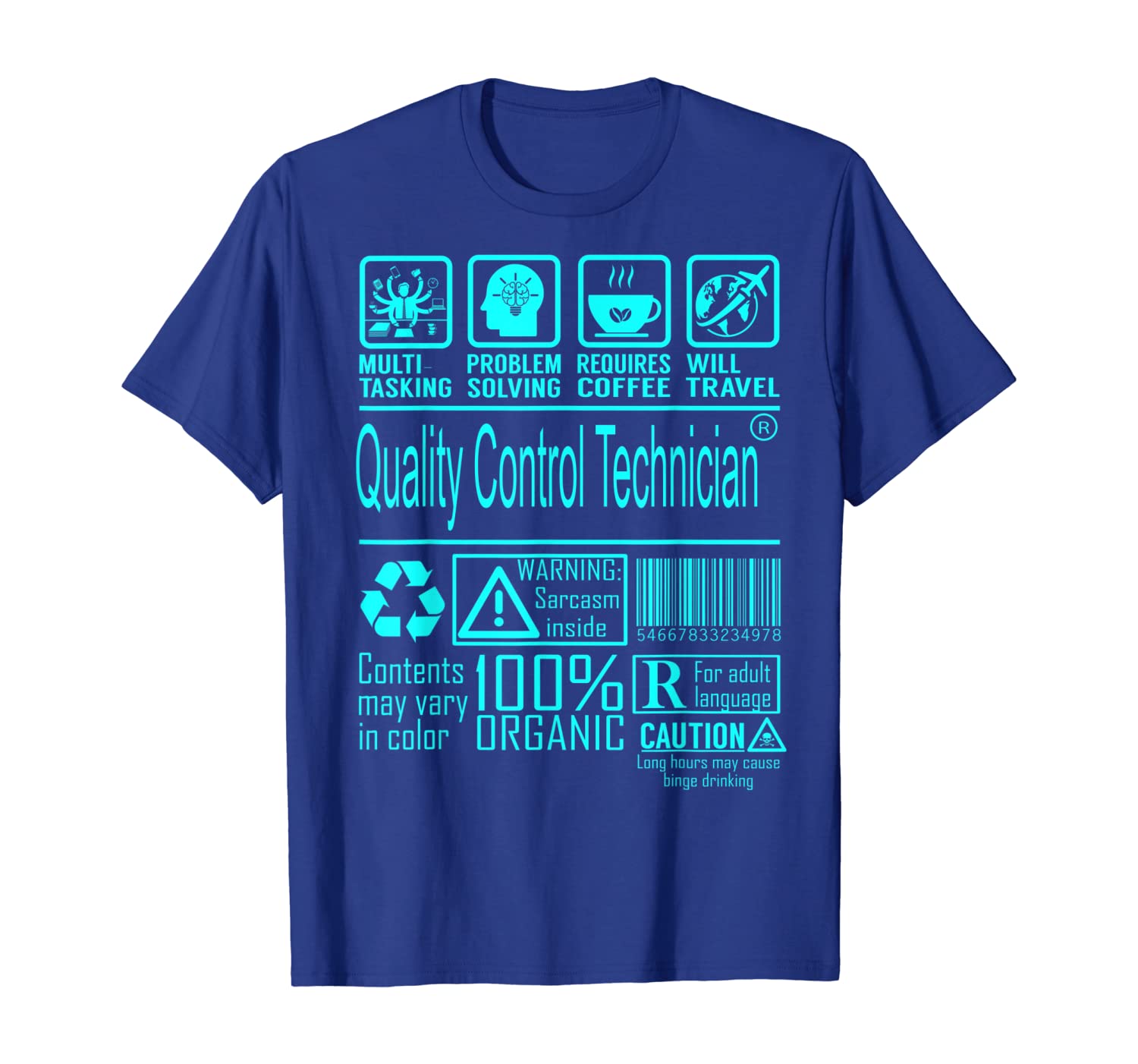 

Quality Control Technician Multitasking Job Title Shirts, White;black