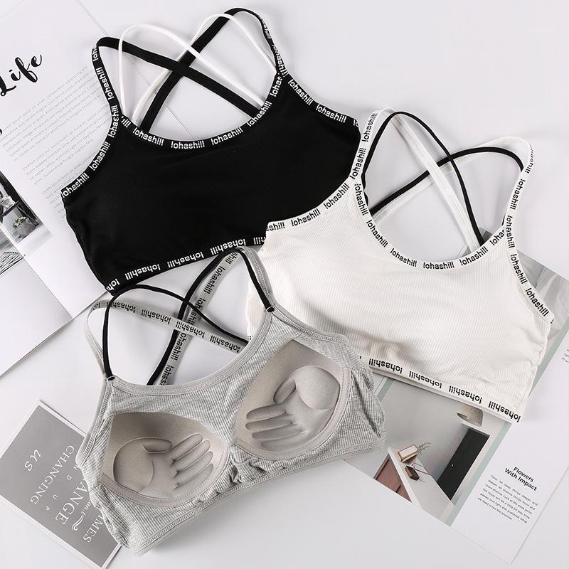 

Bustiers & Corsets Women Crop Top Seamless Sexy Female Underwear Beauty Back Cross Backless Lingerie Padded Bralette Girls Tube, Black