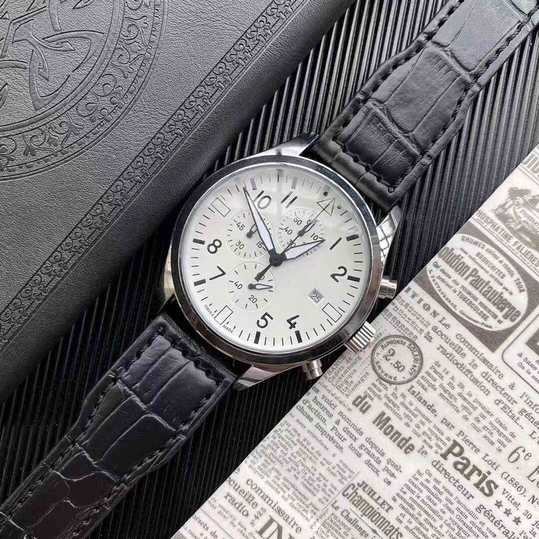 

WC quartz Wanpai belt watch men's three needle trot