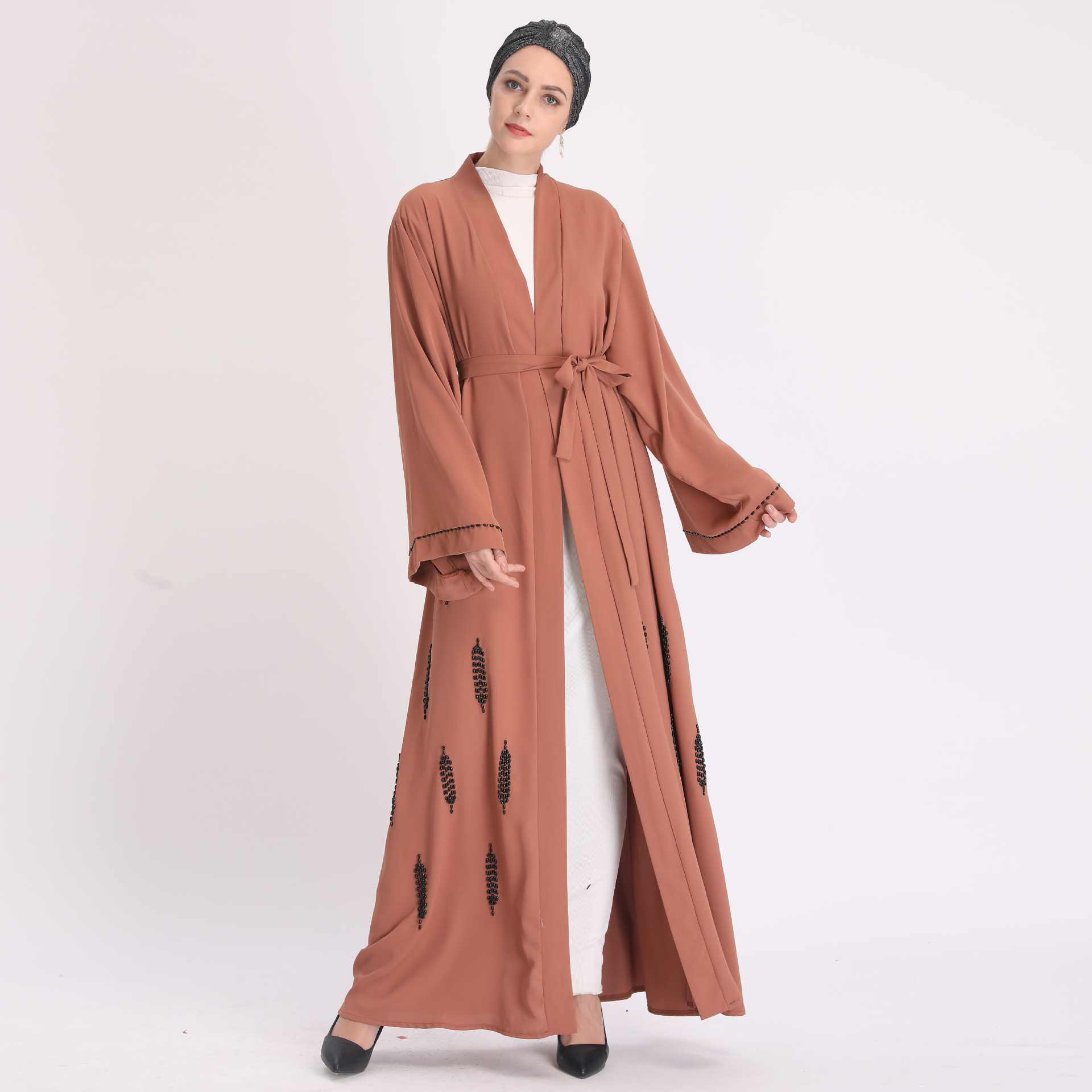

Eid Turkey Ramadan Muslim Abaya Dress Women Lace-up Loose Jilbab Hijab Cafan Abayas Islamic Clothing Moroccan Kaftan Jubah Robe