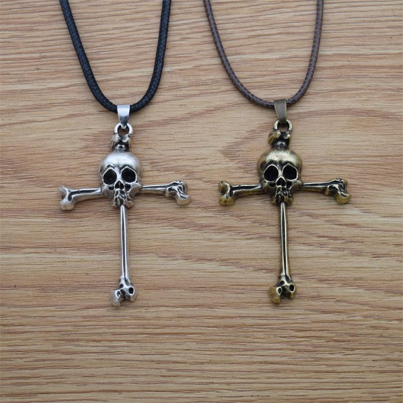 

Pendant Necklaces Punk Dead Head Skull Cross Necklace Religious Goth Jewelry