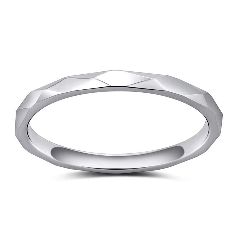Cluster Rings EAMTI 2mm Stainless Steel Ring Ladies Girl Faceted Edge Dome Polished Slim Fit Engagement For Comfortable-image-703713281