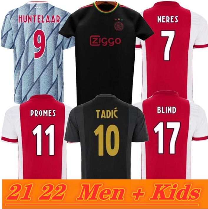 

2021 2022 amsterdam soccer jersey 50th Third place KUDUS ANTONY BLIND PROMES TADIC NERES 20 21 men + kids kit football shirt uniforms CRUYFF HUNTELAAR, Black;yellow