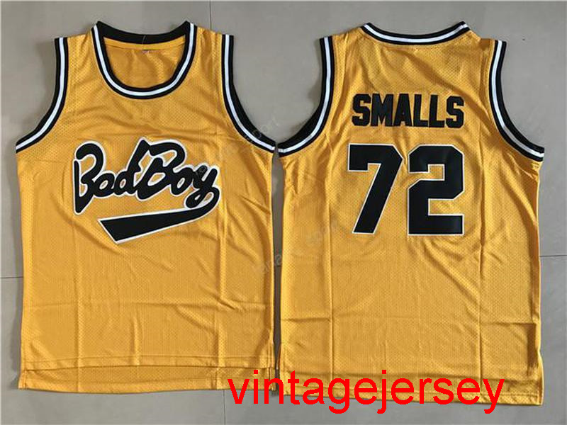 

Movie Basketball Jerseys Bad Boy Notorious Big 72 Biggie Smalls Jersey Men Sport All Yellow Color Size -XXL