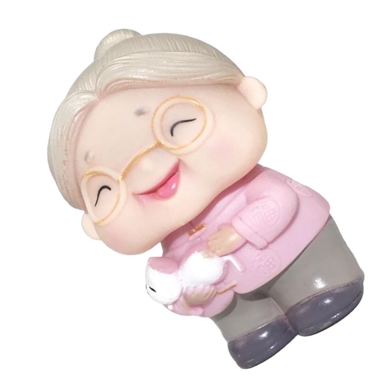 

Other Festive & Party Supplies 1Pc Old Woman Cake Topper Lady Ornament People