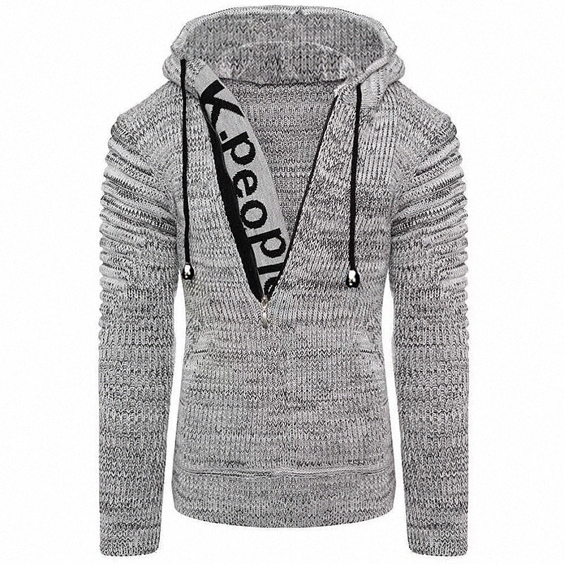 Men's Unisex Pullover Knitted Solid Color Stylish Vintage Style Long Sleeve Sweater Cardigans V Neck Hooded Fall Winter Army Green White Black
