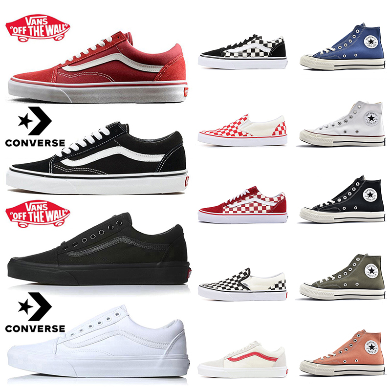 

Wholesale Womens Mens Canvas Shoes Vans Old Skool OG Classsic Slip-on Yacht Club OFF The Wall Converse Chuck Taylor All Star 1970s Casual Sk, Black