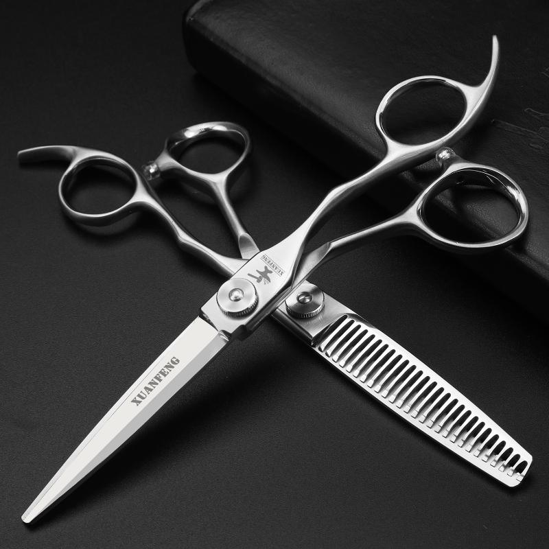 

Hair Scissors 6" Sharp Barber Kit Cutting Conventional Thinning Shear Hairdressing Set For Hairdresser Home
