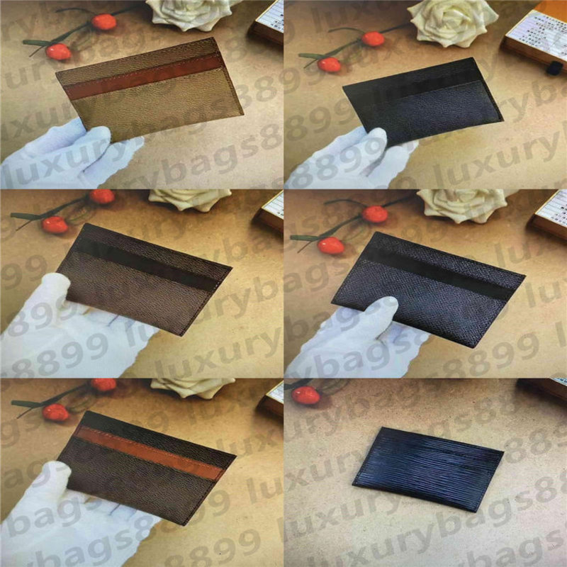 

M62170 PORTE CARTES DOUBLE Leather Credit Holder Wallet Cardholder Men Women Bussiness Card Case Cover With Box 62170, Brown;gray