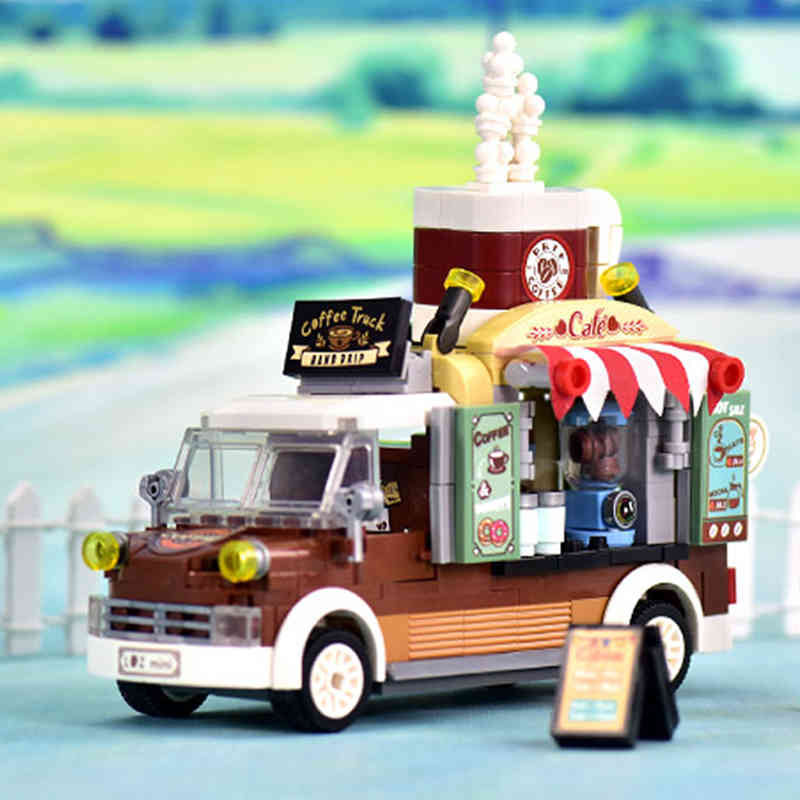 LOZ Mini bloques de camiones de comida modelo de ladrillos bloques de 
