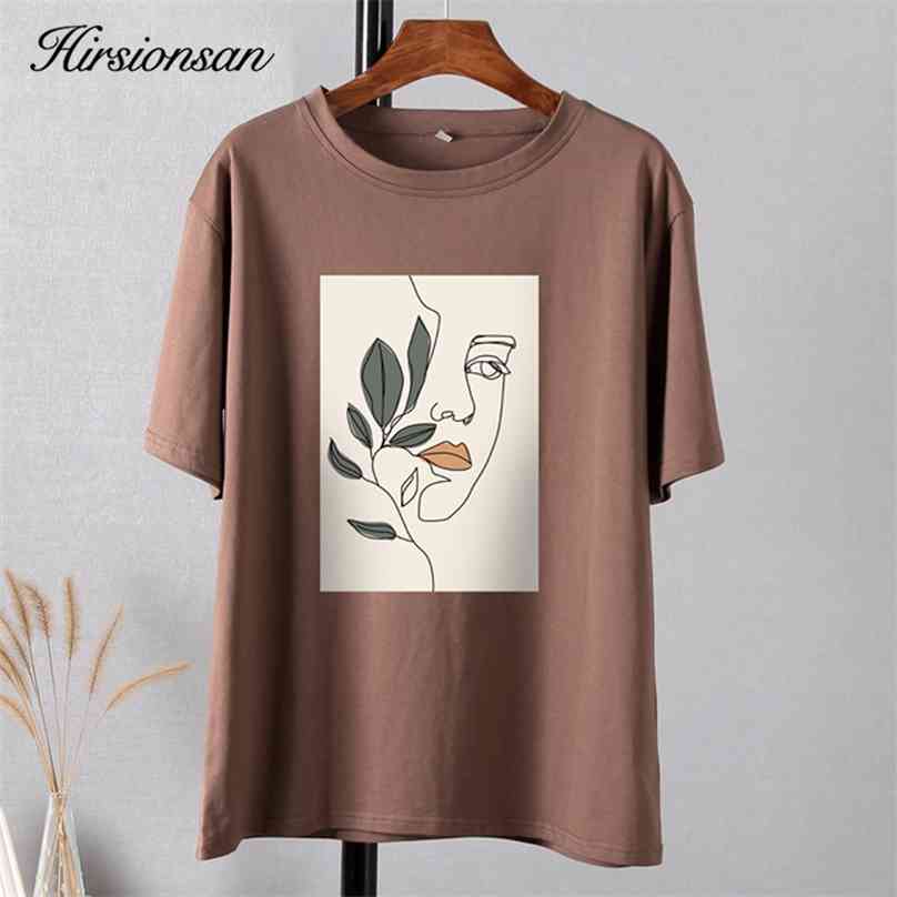 

Hirsionsan Gothic Graphic T Shirt Women Summer Oversized Cotton Tees Casual Aesthetic Character Printed O Neck Tops 210720, Green1