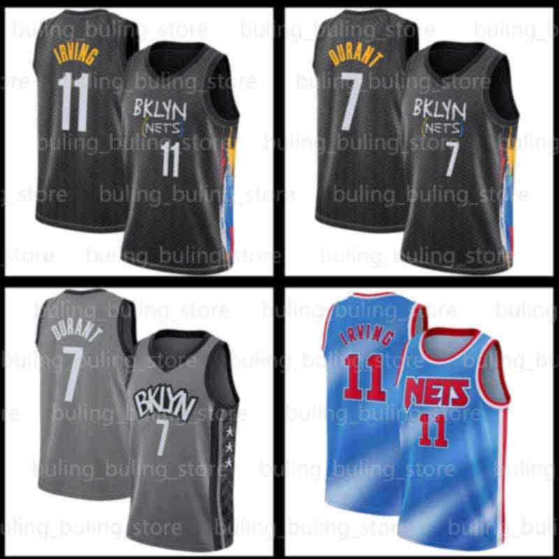 

Kevin 7 Durant Jersey 35 11 Irving 2020 2021 Kyrie New Brooklyn 72 Biggie Nets City Mens White Black Size S-2XL 20 21 Basketball Jerseys, Black;blue