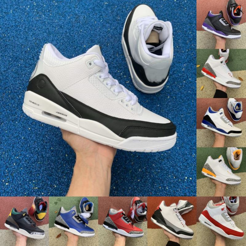 

high quality 3 3s Men Basketball Shoes Black Cat Mocha Sport Blue wolf Cool Grey Varsity Royal Pure Money mens trainers Sports Sneaker 40-46, White;red