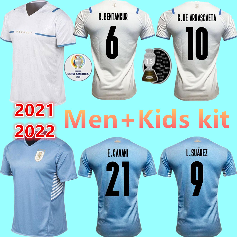 

2021 Custom Copa America Uruguay Soccer Jersey 21 22 Home L.suarez E.cavani Shirt D.GODIN Away National Team Men Kids Kit Football Uniforms, Colour 3