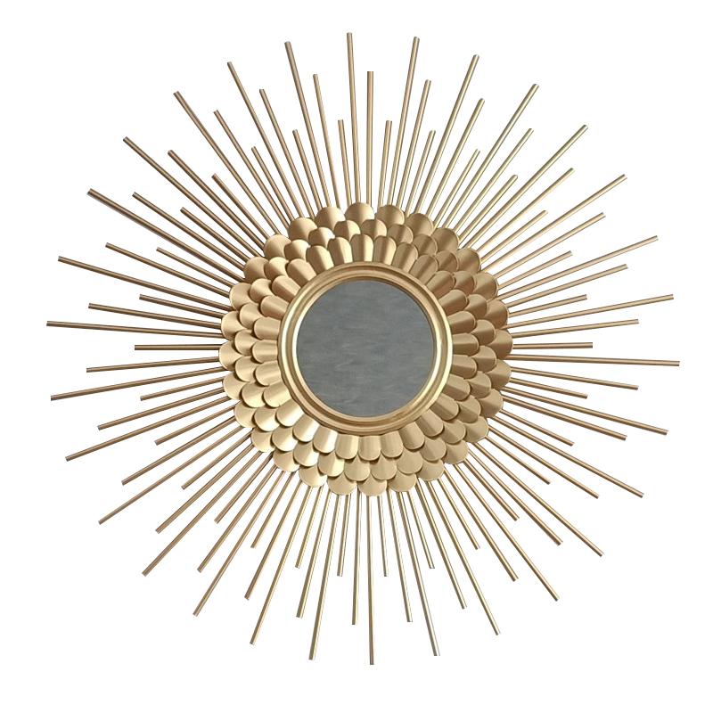 

Mirrors Gold Mirror Home Decorative Sun Wall Cladding Decoration Accessories Bathroom Lobby Decor