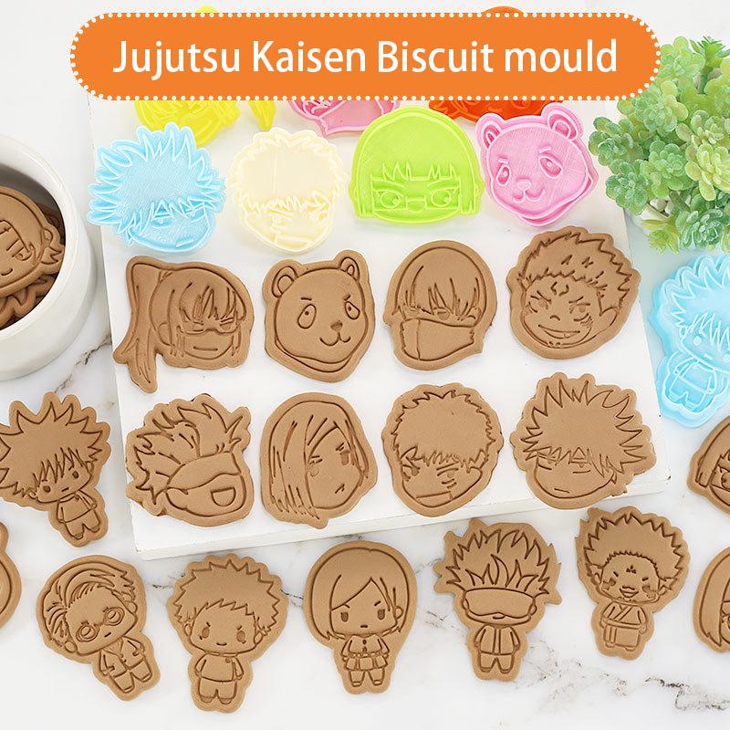 

Baking Moulds OLERD Cartoon Jujutsu Kaisen One Piece Cookie Cutters Set Press Stamp Embosser Sugar Pasty Cake DIY Bakery Mold