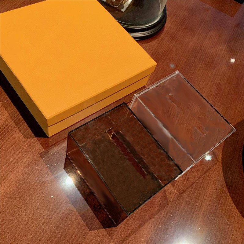 

Classic Sunflower Designer Tissue Boxes Letter Printed Transparent Paper Towel Box Kitchen Bedroom Table Decoration Accessories