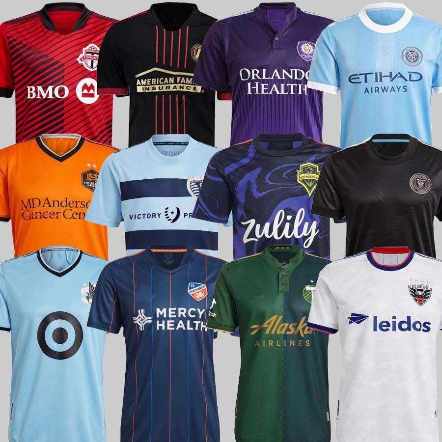 

MLS 2120 LOS ANGELES LA GALAXY inter Miami soccer jersey 2122 Portland Sporting Kansas City Cincinnati Atlanta D.C United Minnesota York foo, Black;yellow