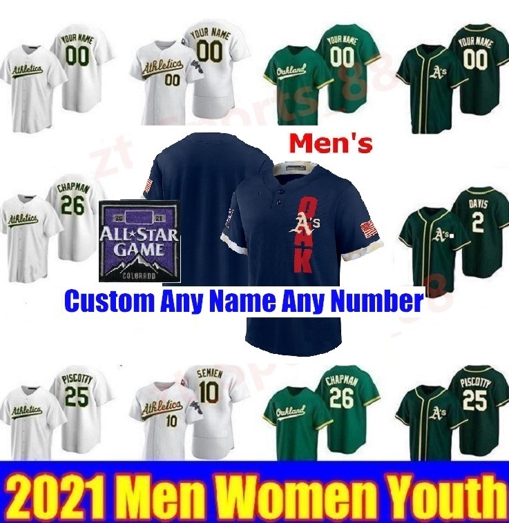 

Oakland Men Women youth 2021 All-Star Game Baseball Jerseys Athletics Matt Olson Chapman Reggie Jackson Rickey Henderson 50 Mike Fiers 2 Khr, Blue;black