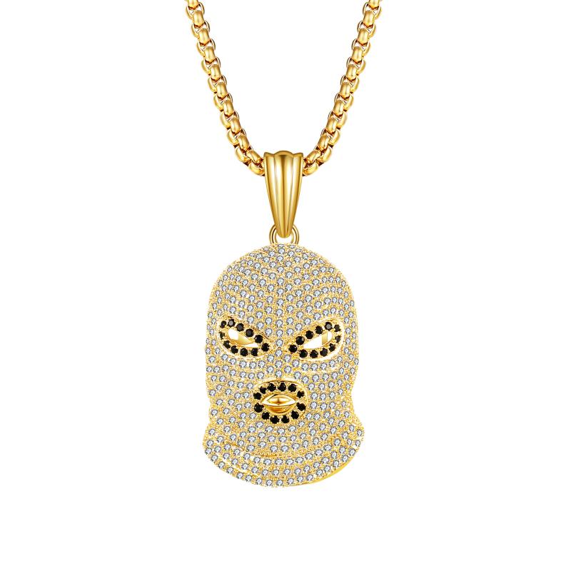 Pendant Necklaces 2021 Hip Hop Style Necklace Copper Zircon Jewelry Gold Color Terrorist Wind Street Dance Necklac-image-708526464