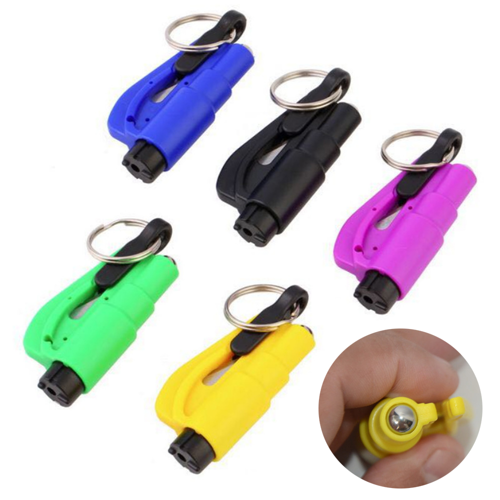

Mini Safety Hammer Keychain Pendant Car Window Glass Breaker Seat Belt Cutter Life-saving Escape Rescue You Emergency Tool 8 Colors