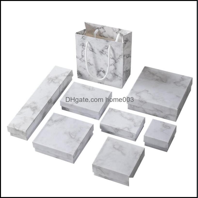 

& Jewelrymarble Jewelry Box Necklace Bracelet Rings Carton Packaging Display Boxes Gifts Storage Organizer Holder Rec Square Drop Delivery 2
