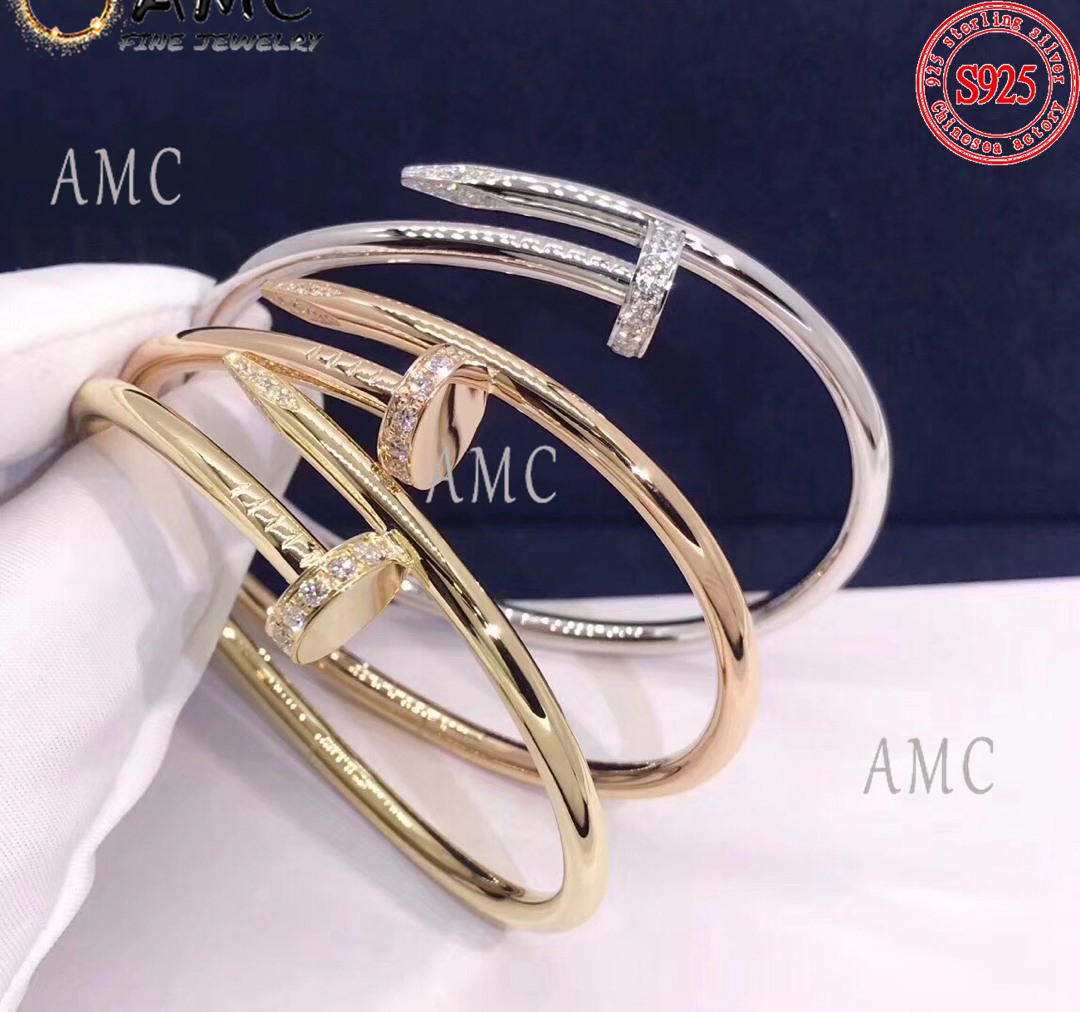 

high quality Screw nail bangle Jewelry Fashion 925 Sterling Silver Female Round Hard Bracelet Classic Star Same Style Wholesale