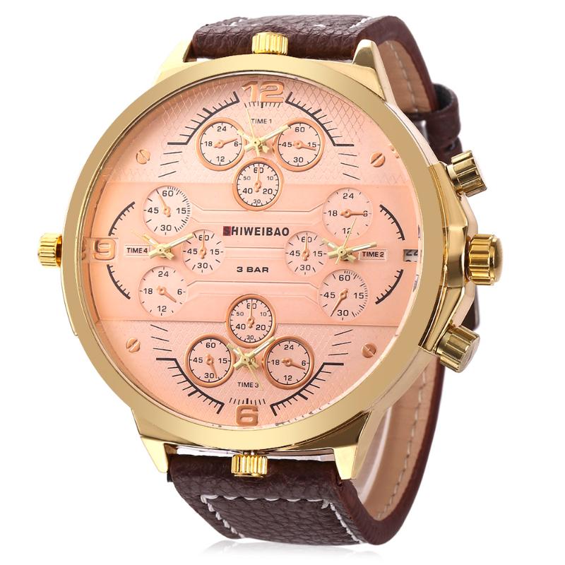 

Wristwatches Brand Multifunction Large Dial Military Watches Men Gift Waterproof Business Quartz Wristwatch Relogio Masculino Hombre Relojes, Gold