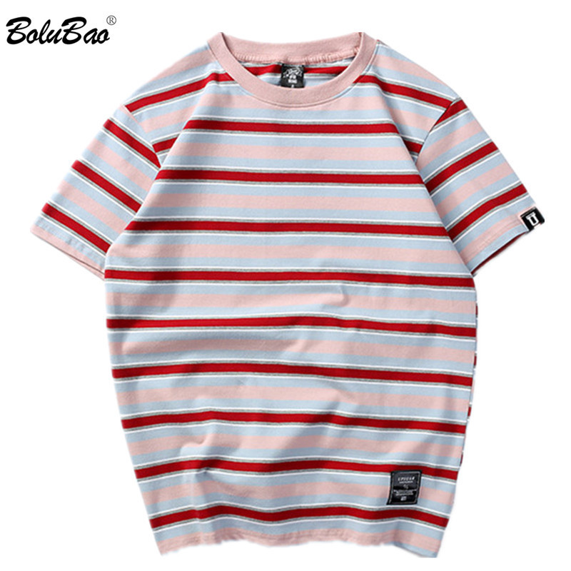 

BOLUBAO Fashion Brand Men's T-Shirt Summer Striped Men T Shirts Street Style Men Casual Tee Shirt Top 210518, Yellow