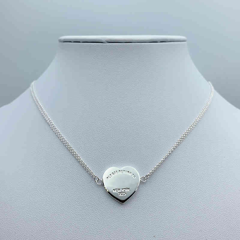 

1:1 Original love heart Double layer necklace S925 Sterling silver Women Luxury brands Jewelry Classic fashion gifts