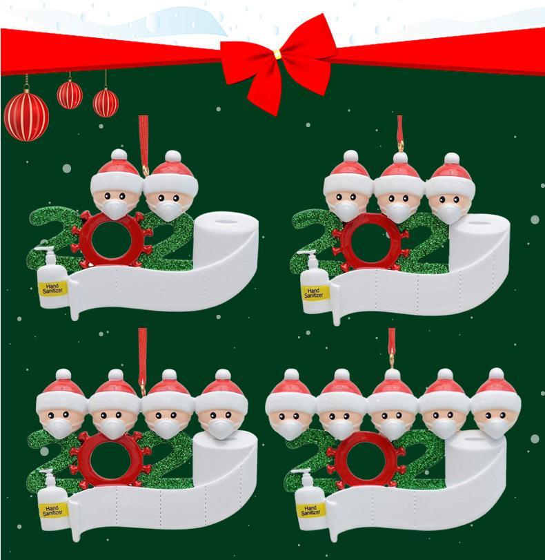 2020 Face Cover Santa Claus les membres de la famille À faire soi-même Nom Pendentif Christmas decor