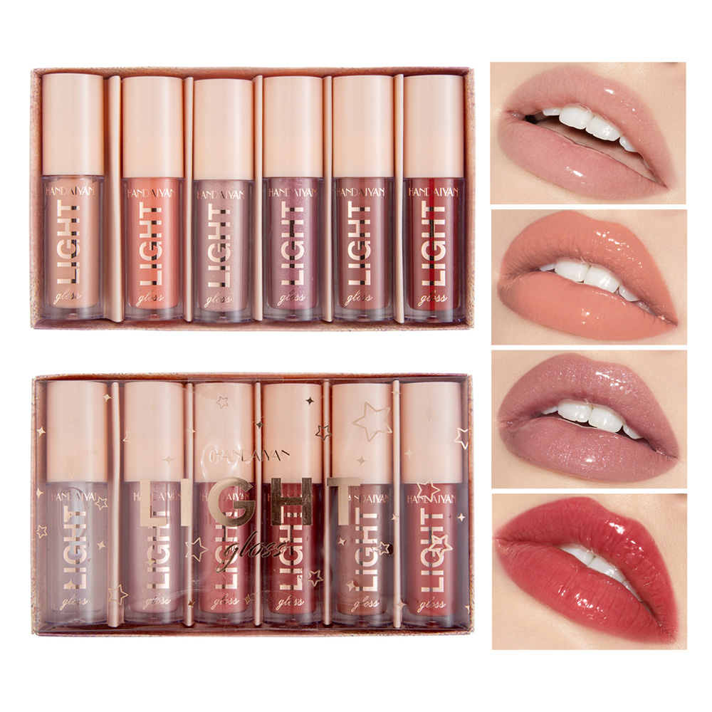 

Lip Gloss 6Pcs/Box High Shine Set Makeup Wet Diamond Shimmer Lipgloss Tint Waterproof Liquid Lipstick Moisturizer Cosmetics Kit, 6pcs/sets