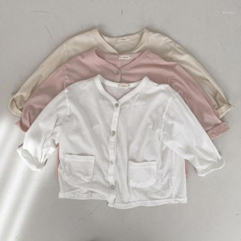 

Jackets 2021 Infants Toddlers Simple Cotton Thin Cardigan Coat Boys Children's Summer Mosquito Tops Baby Girl Sun Protection Jacket, Blue;gray