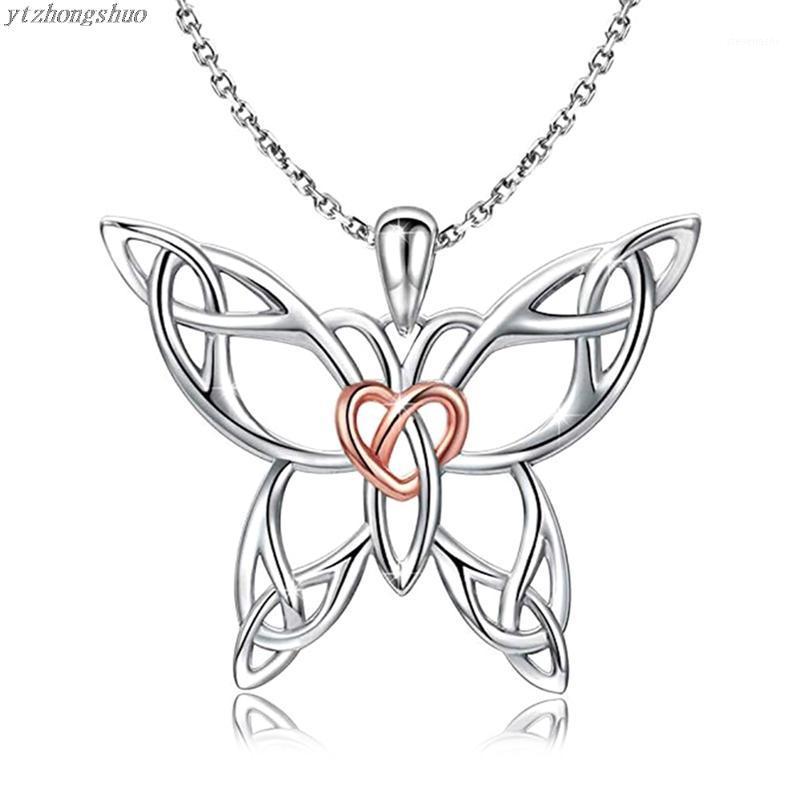 

Chains Charm Engagement Butterfly Pendant Necklace Knot Heart Neckalce For Women Jewelry Gifts Party Viking