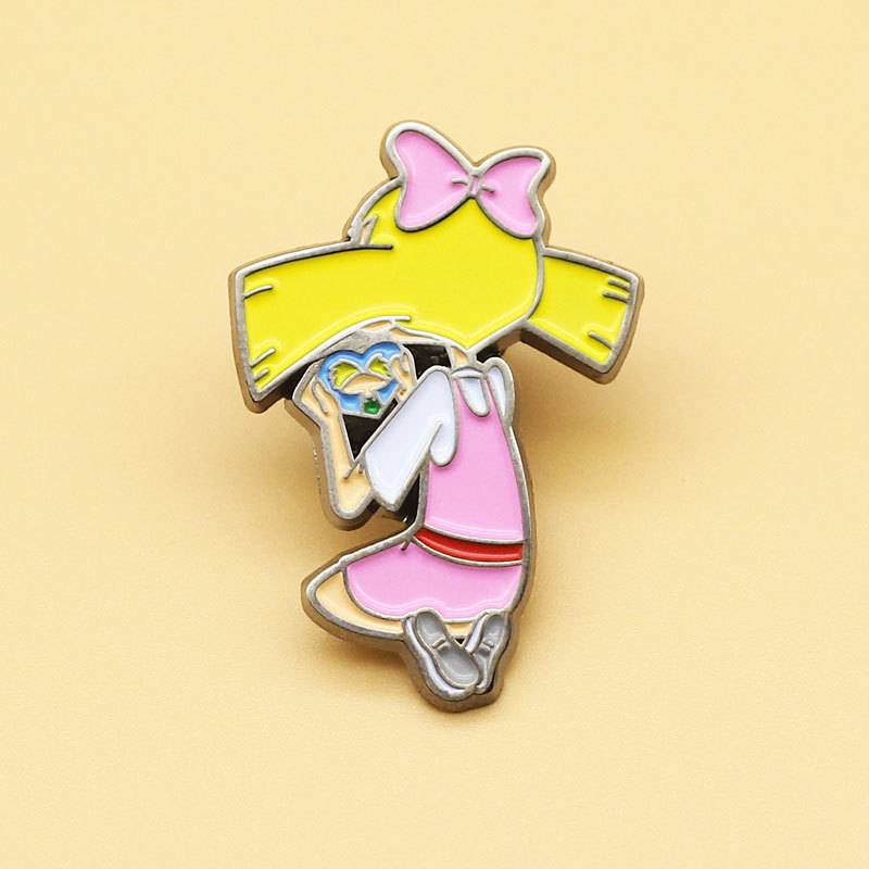 

Hey, Arnold Enamel Pins Cute Metal Cartoon Brooch Men Women Fashion Jewelry Gifts Anime Movie Bag Hat Clothing Lapel Badges, As picture