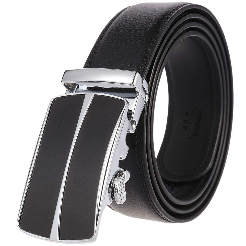 

Fashion Mens Business Belts Luxury Ceinture Automatic Buckle Genuine Leather Belts For Men Waist Belt, With box