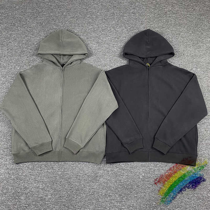 

Cardigan Solid Color Kanye West Season 6 Zip Hoodie Men Women 1:1 Quality Pullover Gray Sweatshirts Inside Tags, Black