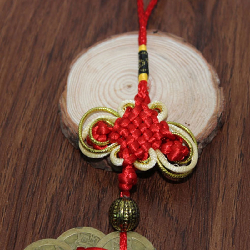 

Hot 10 Lucky Ancient Braided Handmade Chinese Knot Feng Shui Coins Prosperity Protection Good Fortune Home Car Decor