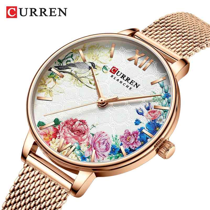 

CURREN Women Watches Dial Ladies Japanese Brand quartz Wristwatch Waterproof Stainless Steel Strap Girl Clock Gift Reloj Mujer 210517, L silver