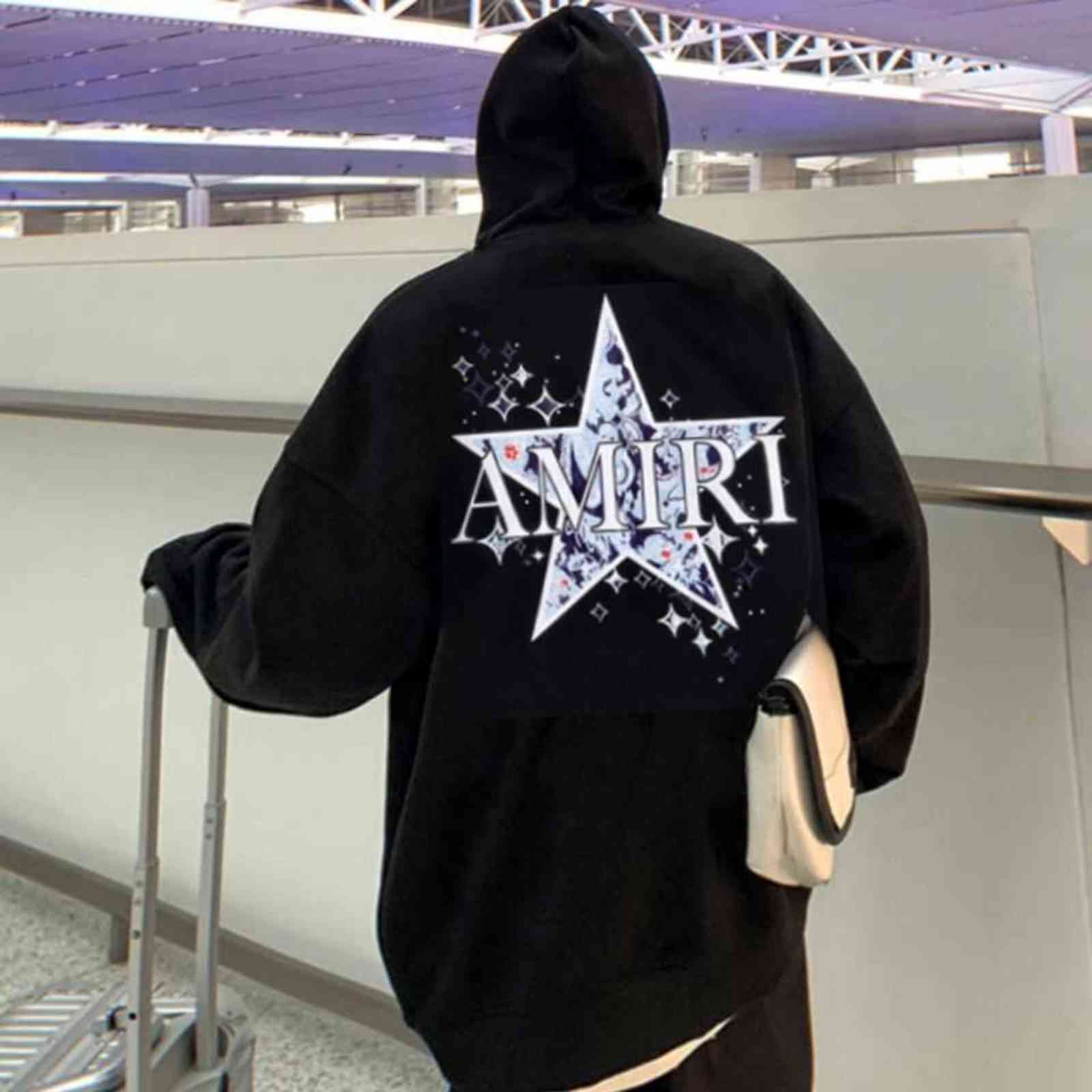 

Amiry star graffiti star sky letter trend leisure autumn and winter thin Hoodie Pullover Hoodie, White terry thin hs-v15