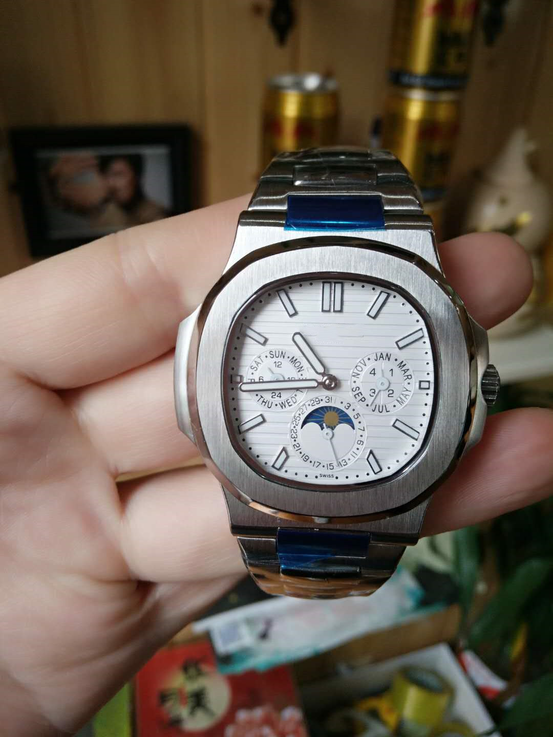 

High Quality Mens Watch Colorful Silver Strap Gold Stainless Steel Automatic Movement Man Watches Fashion Men's Mechanical Wristwatch Gifts For Men