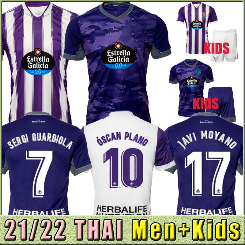 

2021 2022 Real Valladolid soccer jersey man kids kit set SERGI GUARDIOLA WEISSMAN football jerseys R.ALCARAZ OSCAR PLANO uniform camiseta de Vallado 21-22, Away